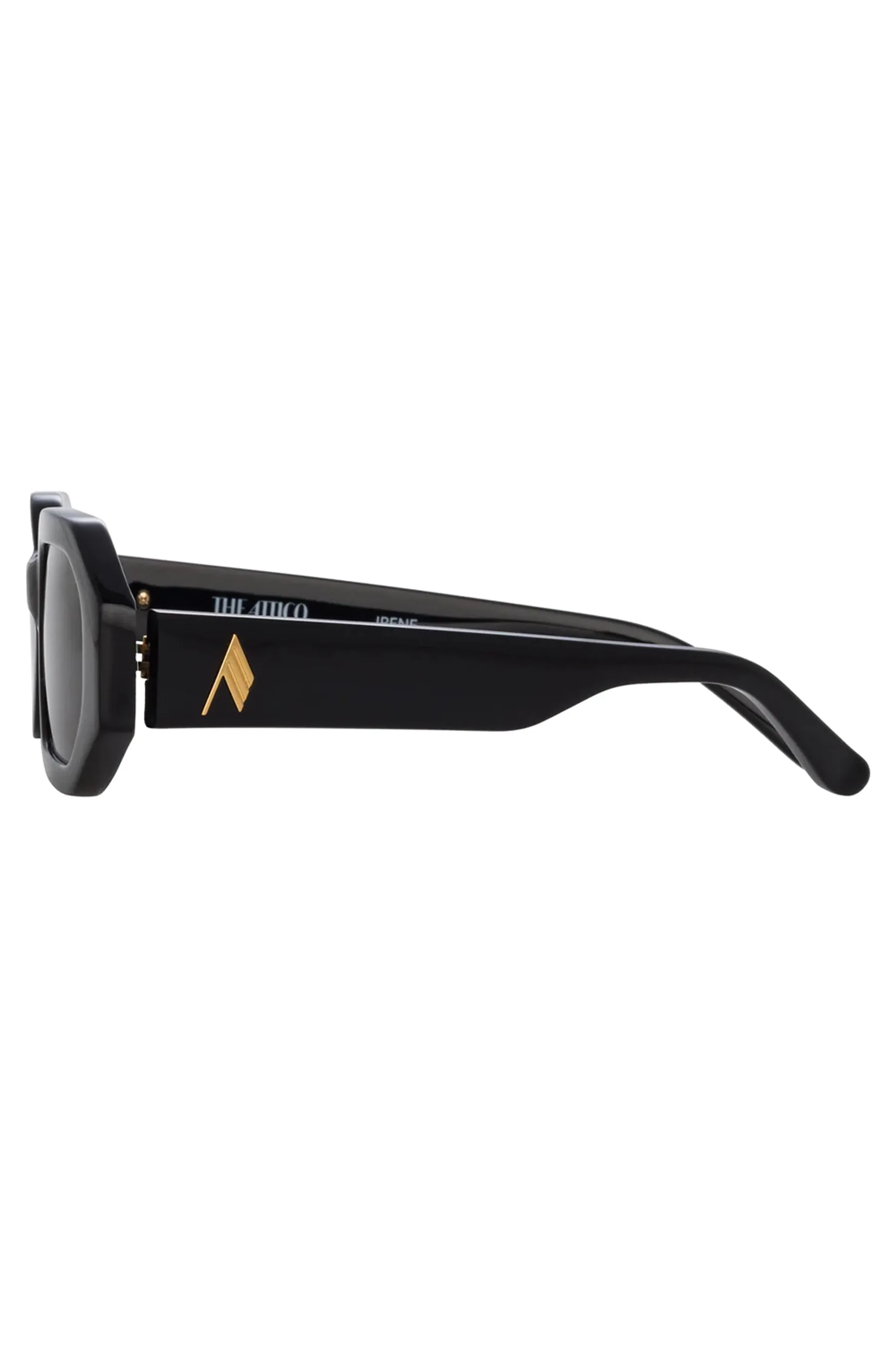 The Attico Irene Angular Sunglasses in Black