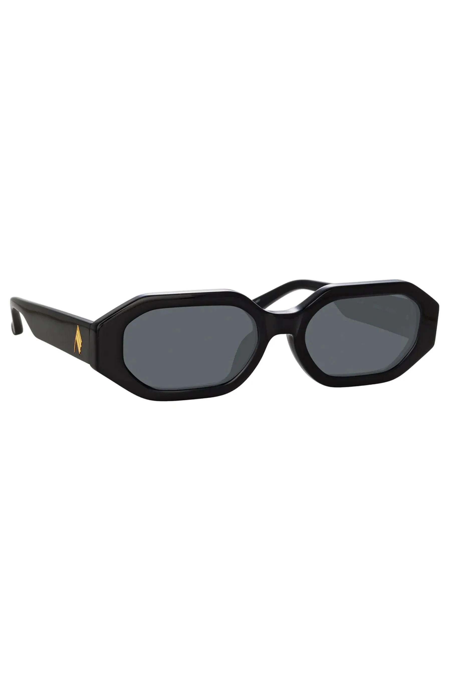The Attico Irene Angular Sunglasses in Black