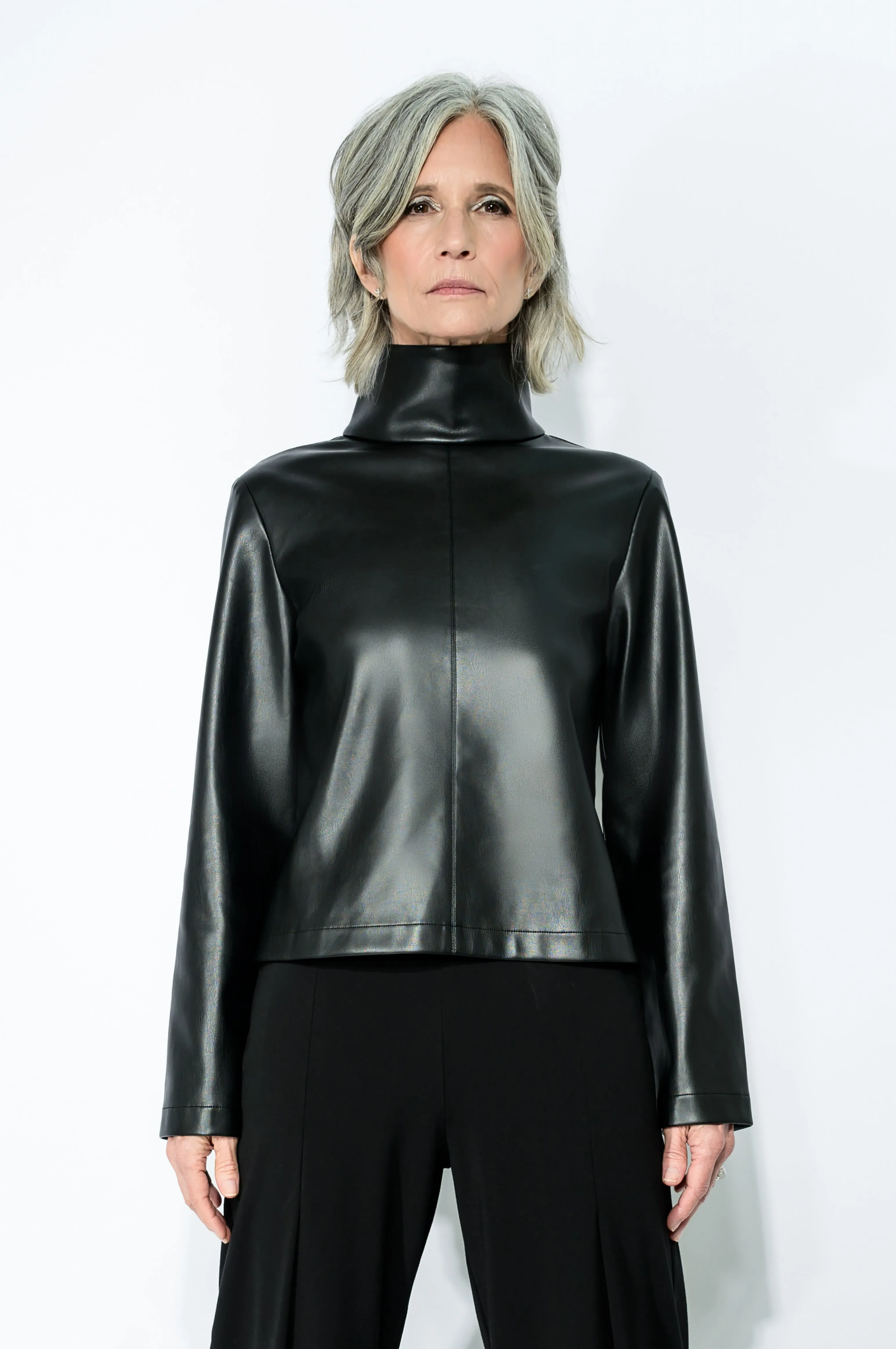 The Leather Turtleneck