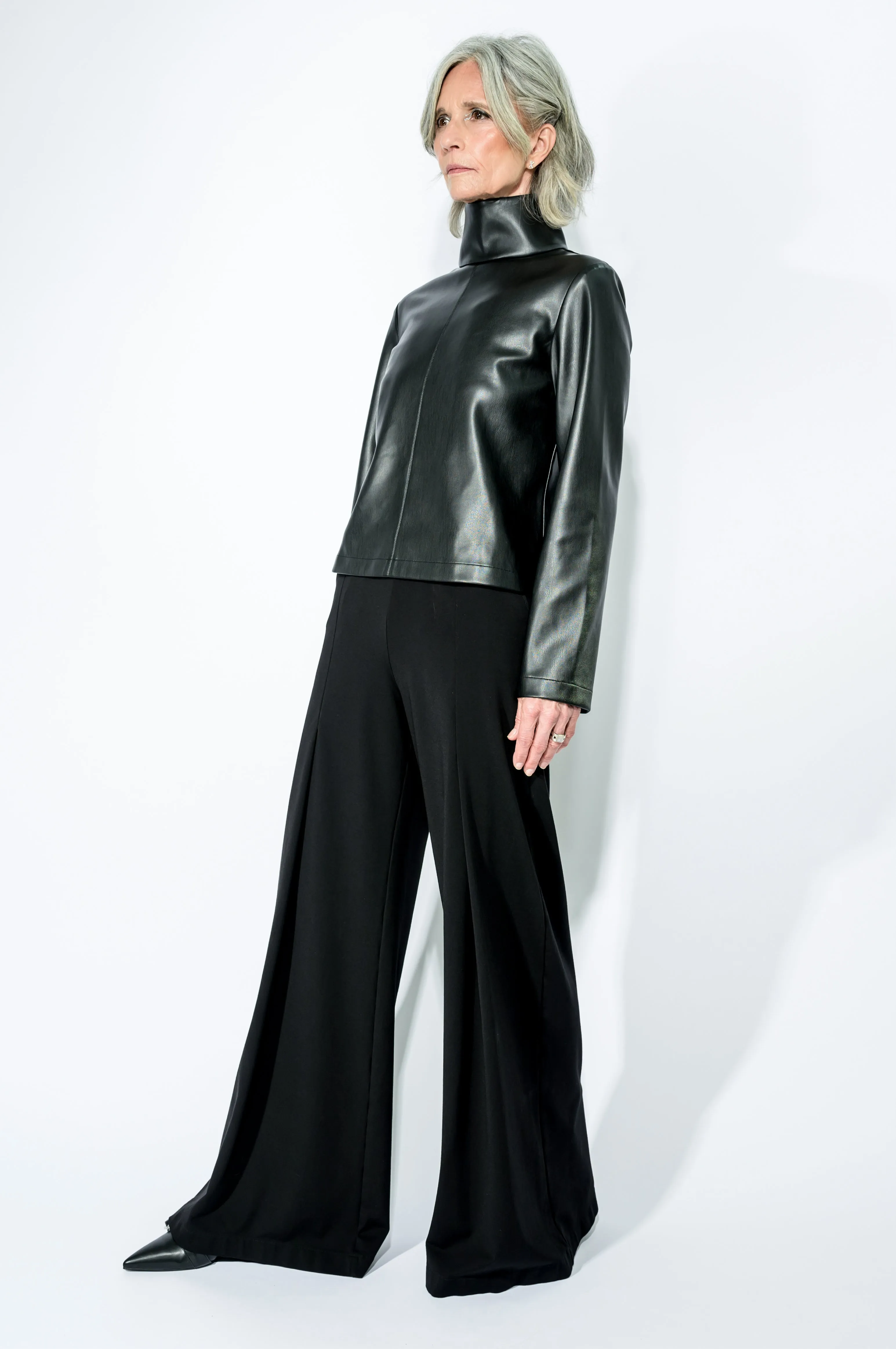 The Leather Turtleneck