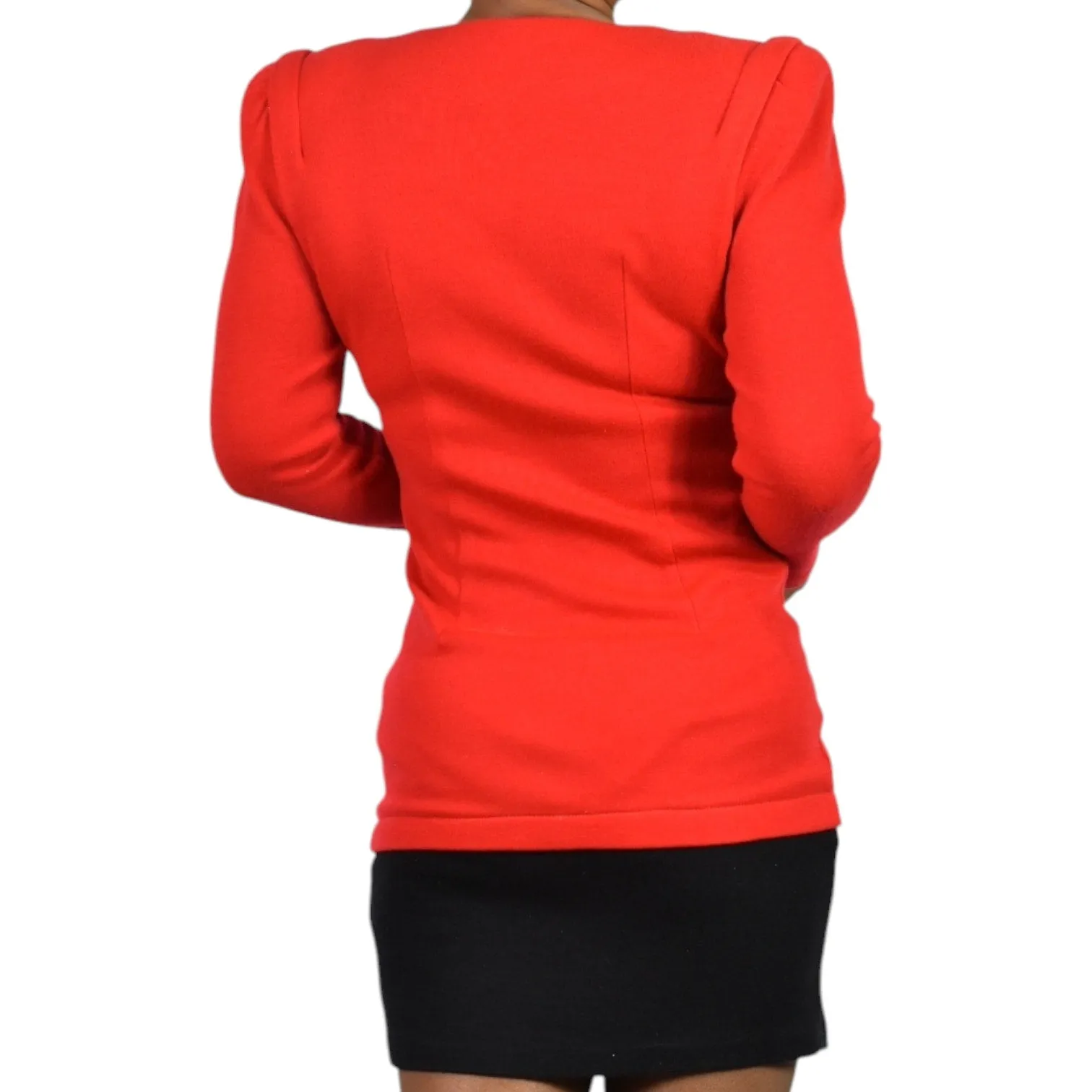 Vintage All That Jazz Blazer Dress Red Twofer Shoulder Pads Mini Bodycon Buttons 90s Small 4