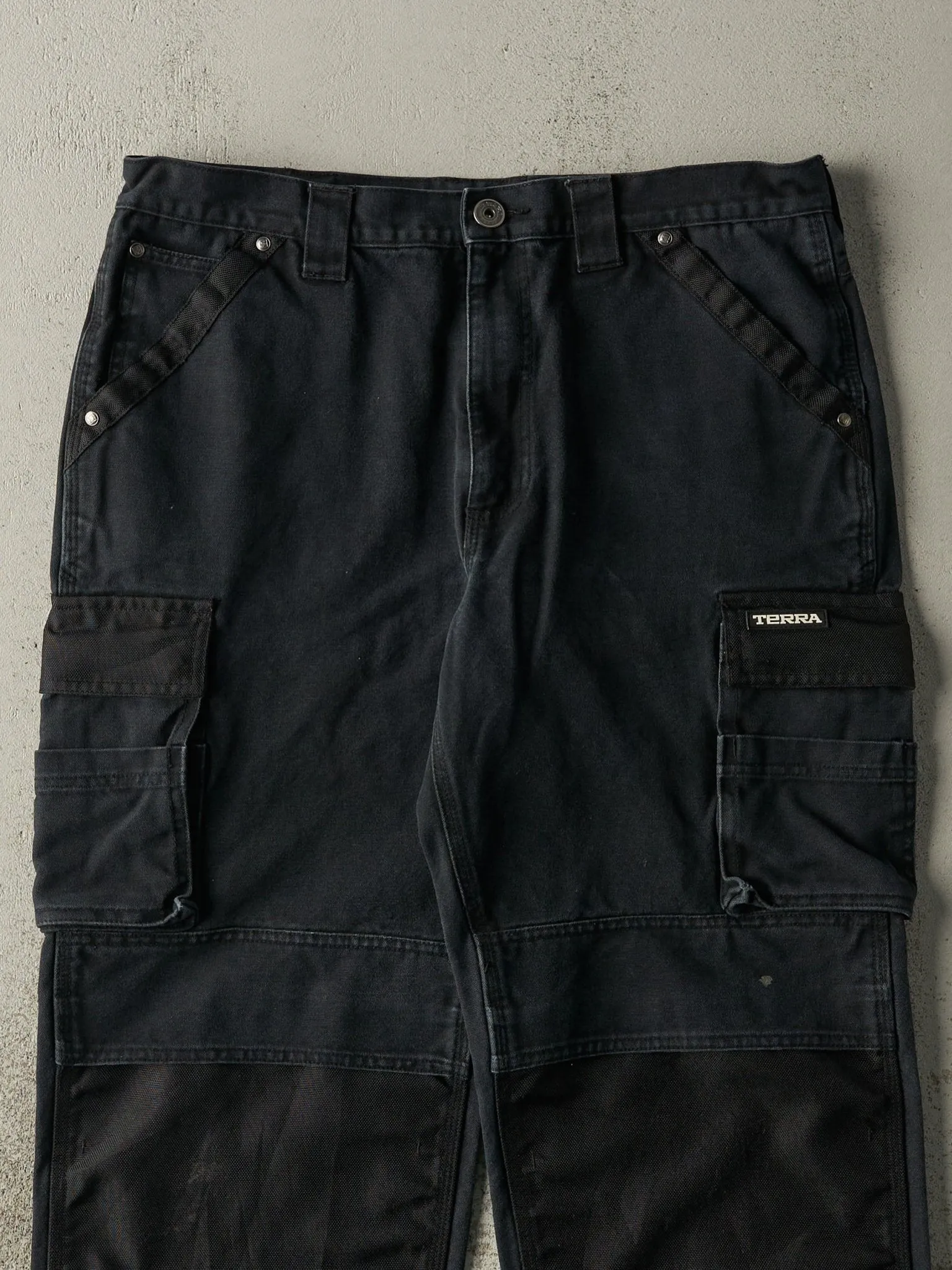 Vintage Y2K Black Terra Double Knee Cargo Work Pants (36x31)
