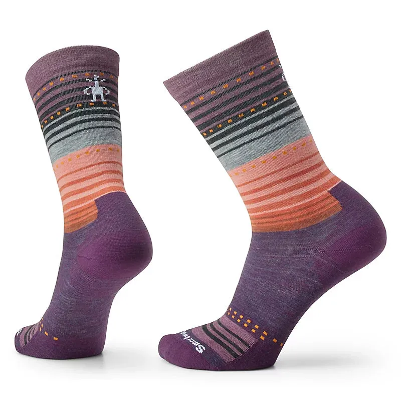 WOMEN'S EVERYDAY STITCH STRIPE ZERO CUSHION CREW SOCKS