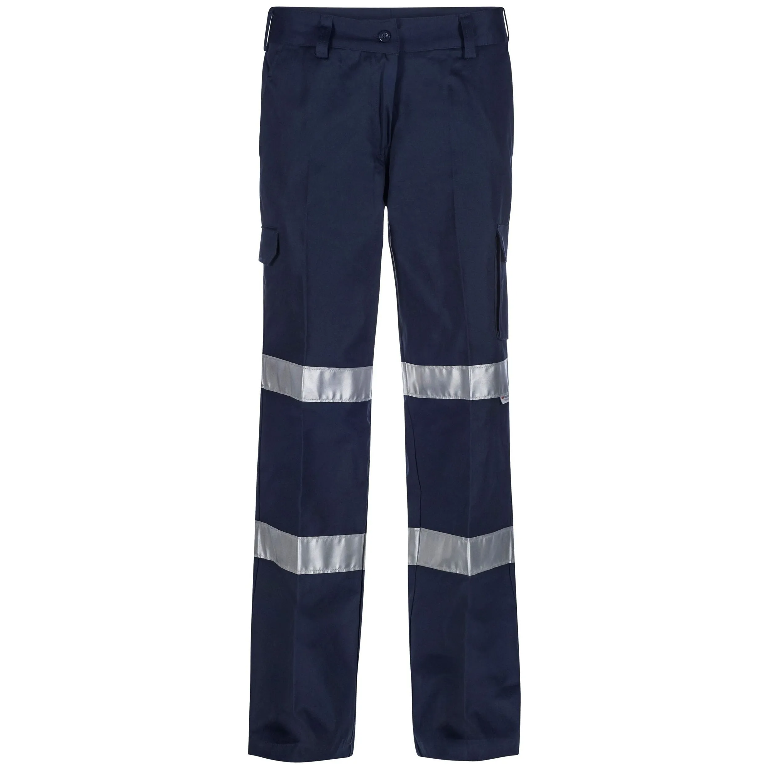 WPL075 Workcraft Ladies Reflective Mid Weight Cargo Cotton Drill Trouser With Tape